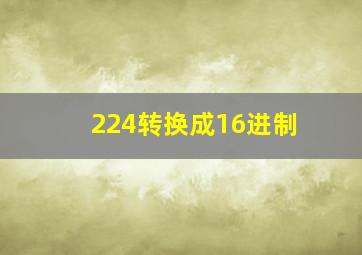 224转换成16进制