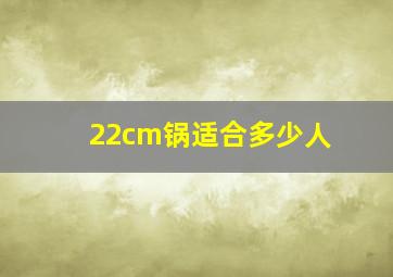 22cm锅适合多少人