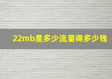 22mb是多少流量得多少钱