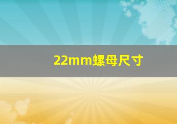 22mm螺母尺寸