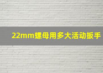 22mm螺母用多大活动扳手