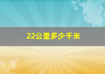 22公里多少千米