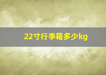 22寸行李箱多少kg