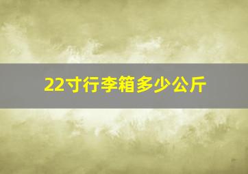 22寸行李箱多少公斤