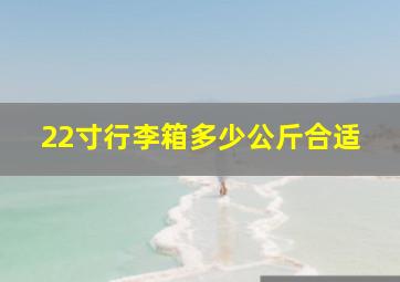 22寸行李箱多少公斤合适