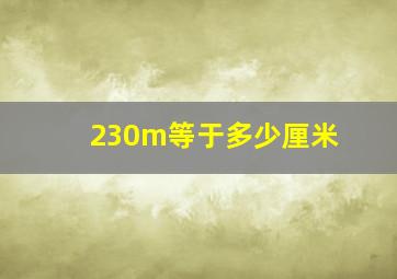 230m等于多少厘米