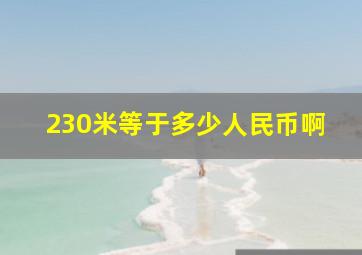 230米等于多少人民币啊