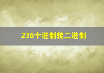 236十进制转二进制