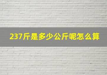 237斤是多少公斤呢怎么算