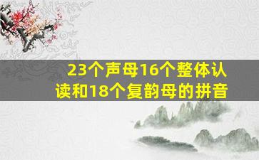 23个声母16个整体认读和18个复韵母的拼音