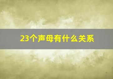 23个声母有什么关系