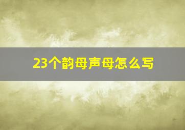 23个韵母声母怎么写