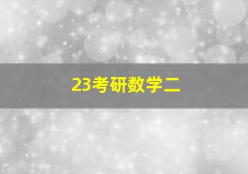 23考研数学二