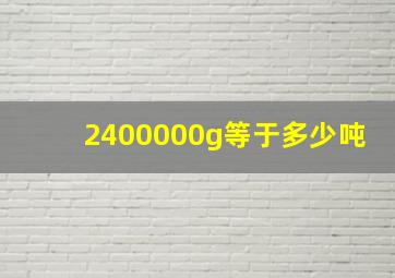 2400000g等于多少吨