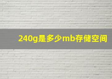 240g是多少mb存储空间