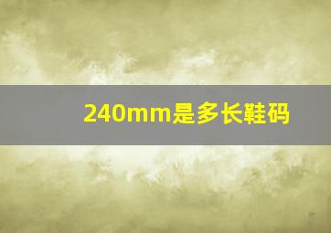 240mm是多长鞋码