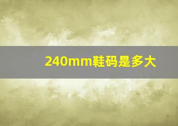 240mm鞋码是多大