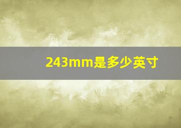 243mm是多少英寸