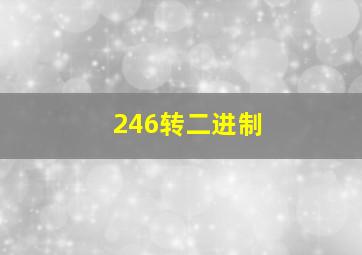 246转二进制