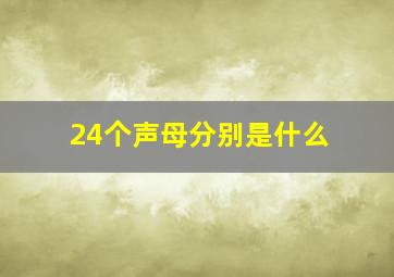 24个声母分别是什么