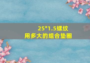 25*1.5螺纹用多大的组合垫圈