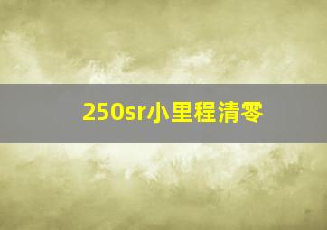 250sr小里程清零