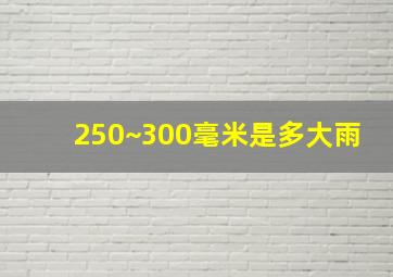 250~300毫米是多大雨