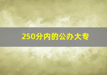 250分内的公办大专