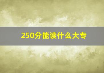 250分能读什么大专