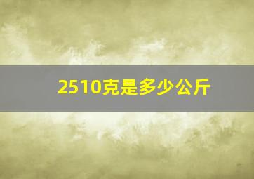 2510克是多少公斤