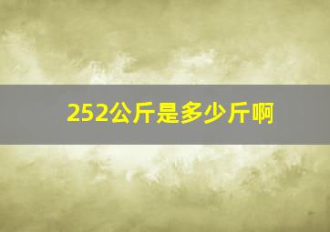 252公斤是多少斤啊