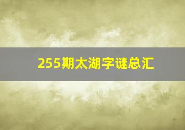 255期太湖字谜总汇