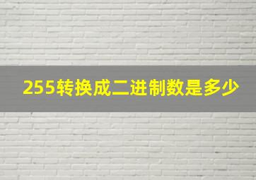 255转换成二进制数是多少