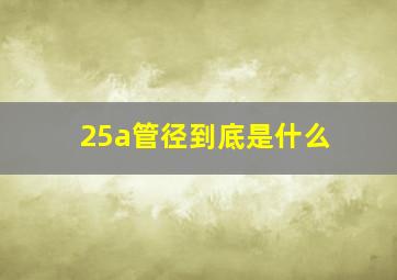 25a管径到底是什么