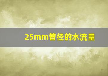 25mm管径的水流量