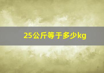 25公斤等于多少kg