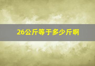 26公斤等于多少斤啊