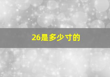 26是多少寸的