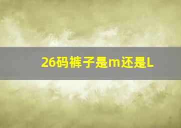 26码裤子是m还是L