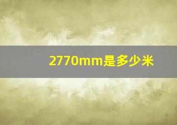 2770mm是多少米