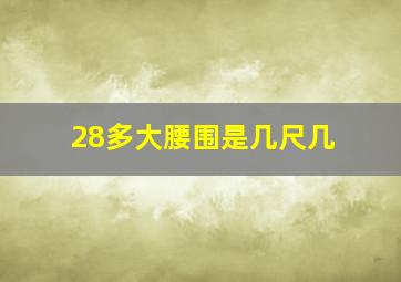 28多大腰围是几尺几