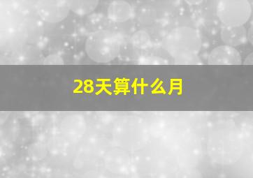 28天算什么月