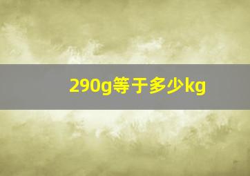 290g等于多少kg