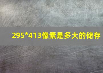 295*413像素是多大的储存