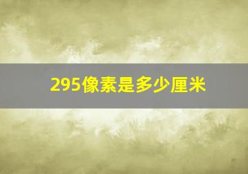 295像素是多少厘米