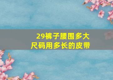 29裤子腰围多大尺码用多长的皮带