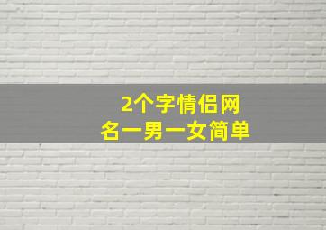 2个字情侣网名一男一女简单