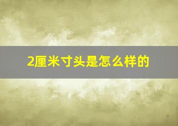 2厘米寸头是怎么样的