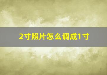 2寸照片怎么调成1寸