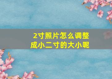 2寸照片怎么调整成小二寸的大小呢